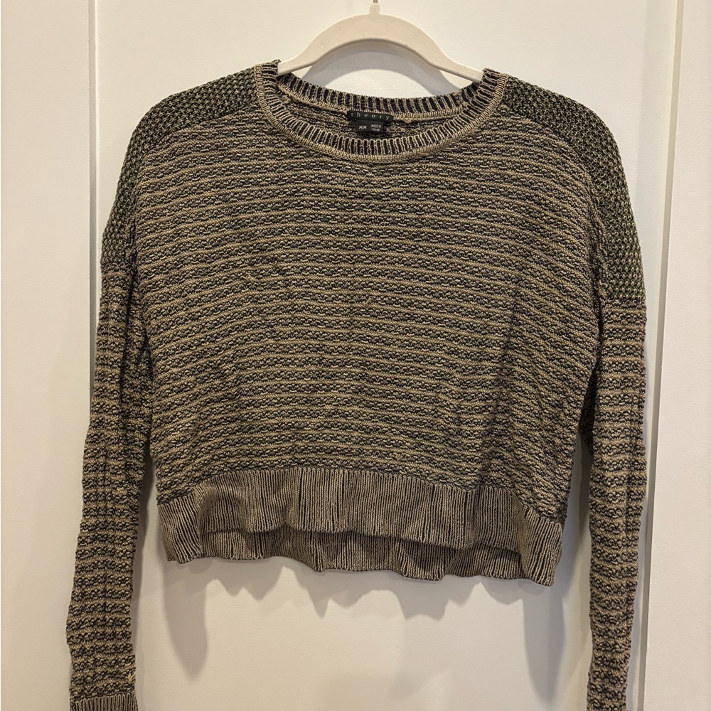 Theory Black and Tan Knit Sweater